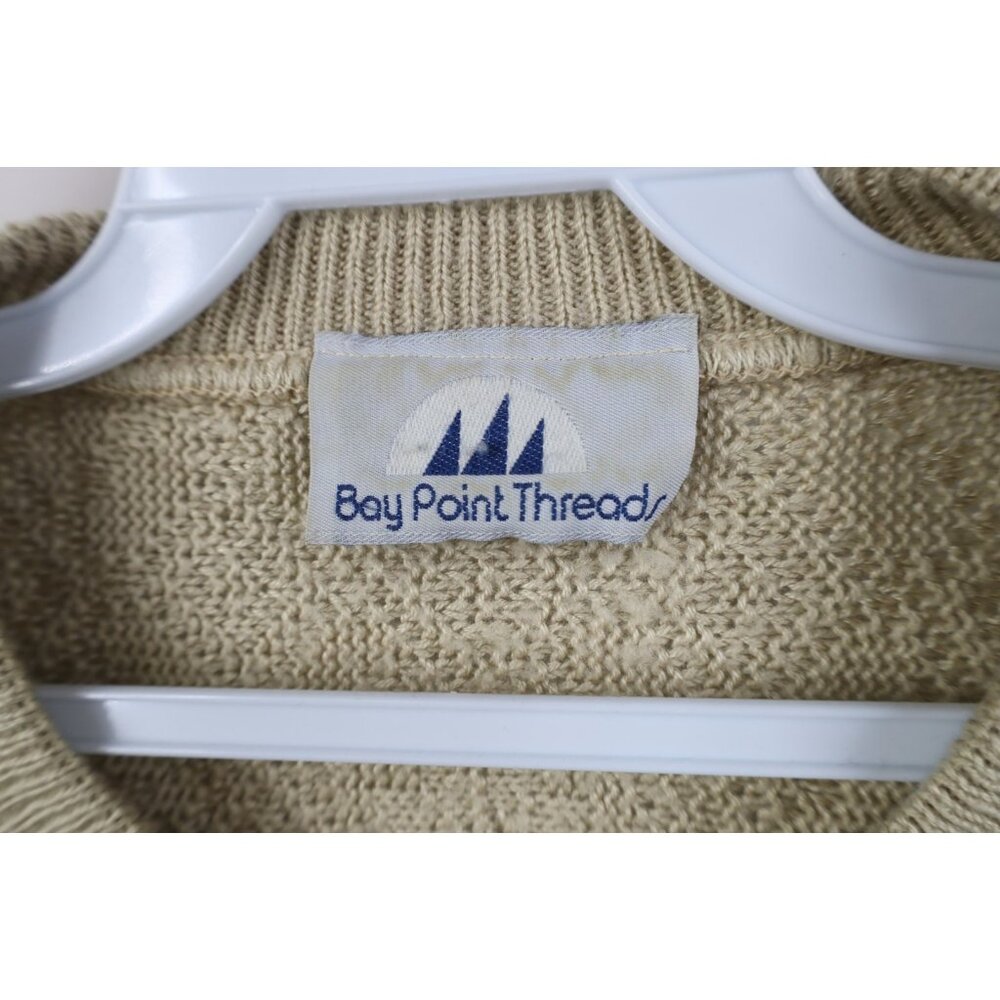 Vintage 90s Streetwear Womens Large Flower Fair Isle Knit Short Sleeve Sweater - Picture 7 of 10